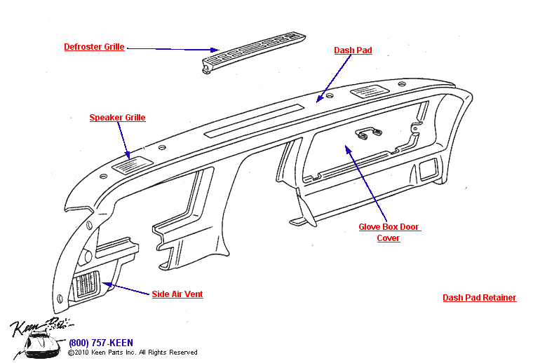 Dash Diagram for a 2018 Corvette