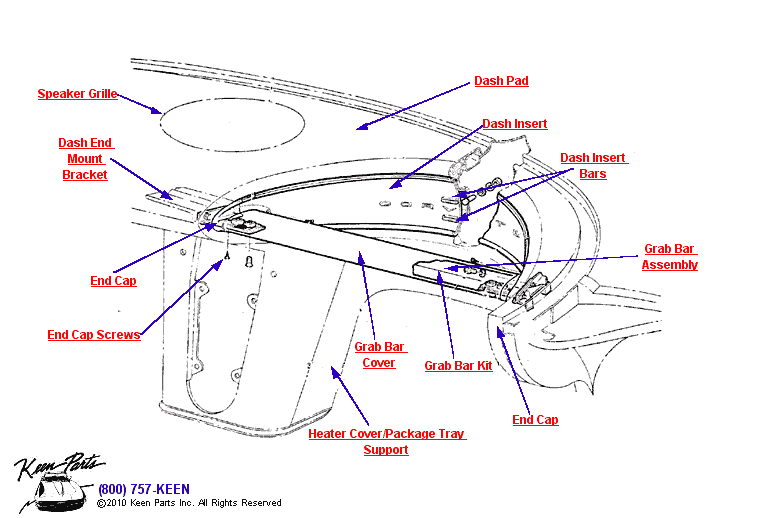 Grab Bar Diagram for a 1975 Corvette