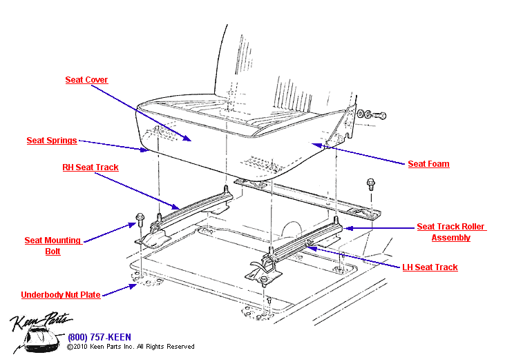 Seat Diagram for a 1973 Corvette