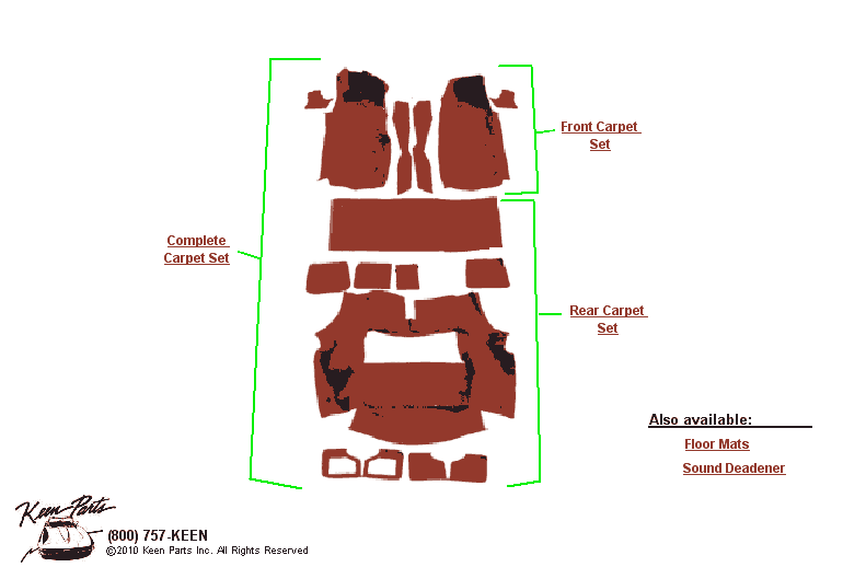 Carpet Sets Diagram for a 2014 Corvette