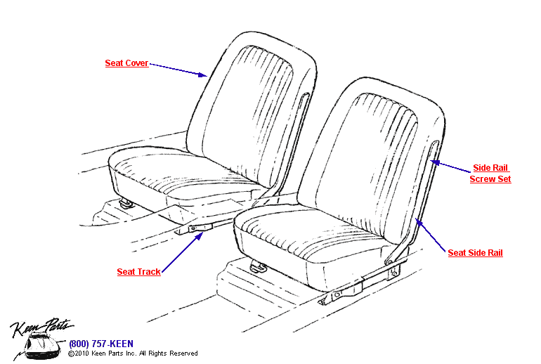 Seats Diagram for a 2023 Corvette