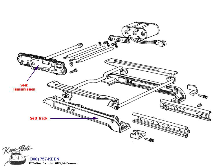 Seat Track Diagram for a 2022 Corvette