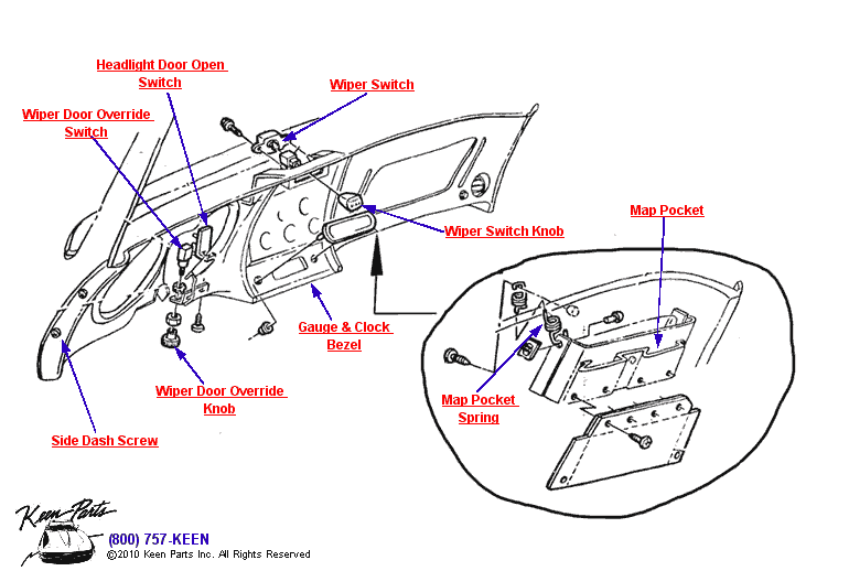 Dash Switches Diagram for a 2010 Corvette