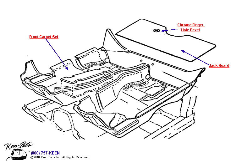 Carpets &amp; Rear Cover Diagram for a 1991 Corvette