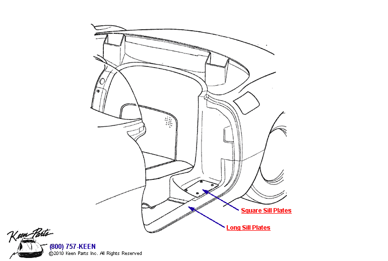 Sill Plates Diagram for a 1996 Corvette