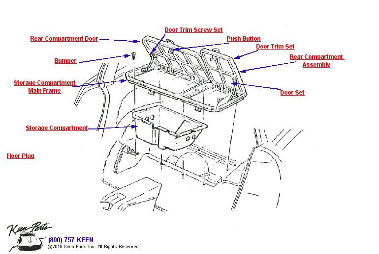 2 Door Storage Compartment Diagram for a 1989 Corvette
