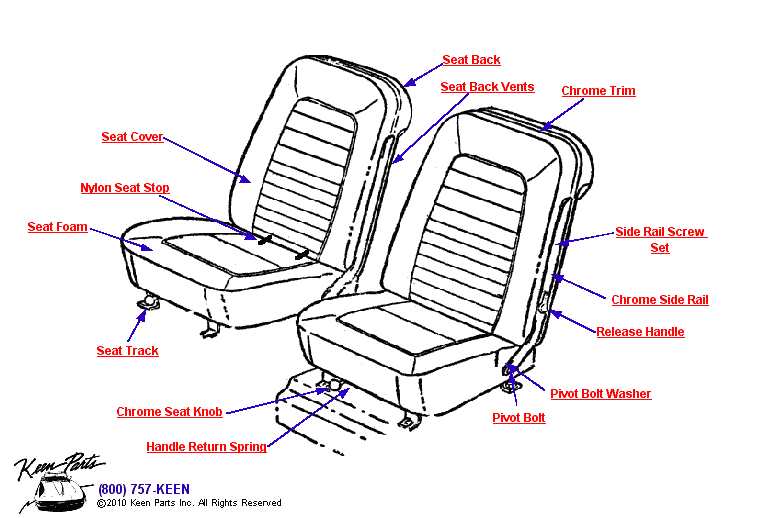 Seat Diagram for a 1985 Corvette
