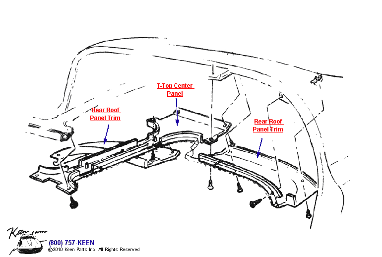 Roof Panel Trim Diagram for a 1978 Corvette