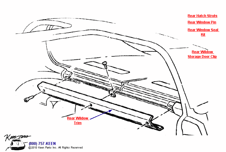 Rear Window Trim Diagram for a 1968 Corvette