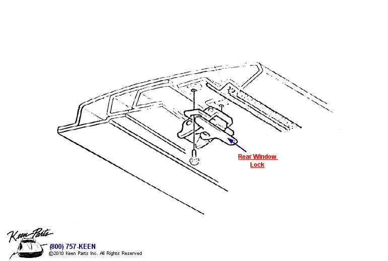 Rear Window Lock Diagram for a 2023 Corvette