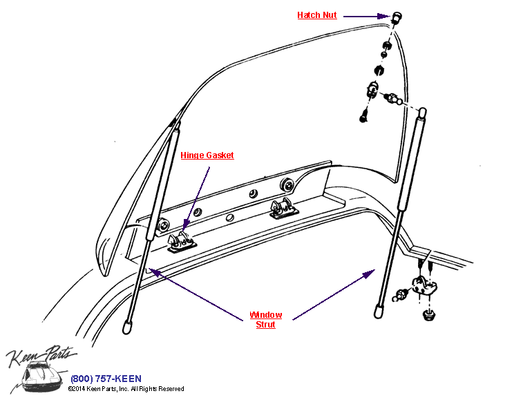 Rear Window Diagram for a 2018 Corvette