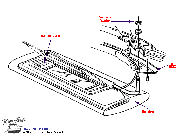 Sunvisor Diagram for a 1998 Corvette