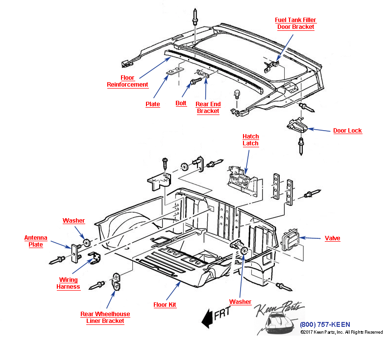 Compartment / Rear Storage- Hardtop Diagram for a 1974 Corvette