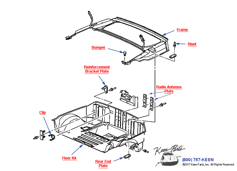 Compartment / Rear Storage- Convertible Diagram for a 1994 Corvette