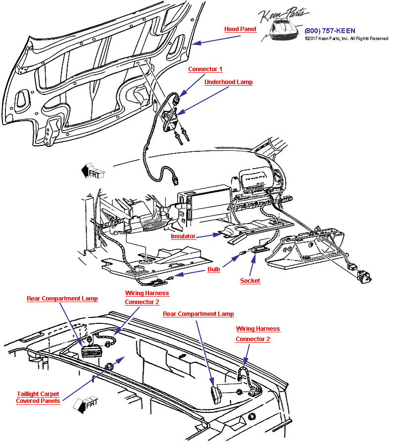 Lamps- Interior Courtesy &amp; Cargo Diagram for a 1994 Corvette