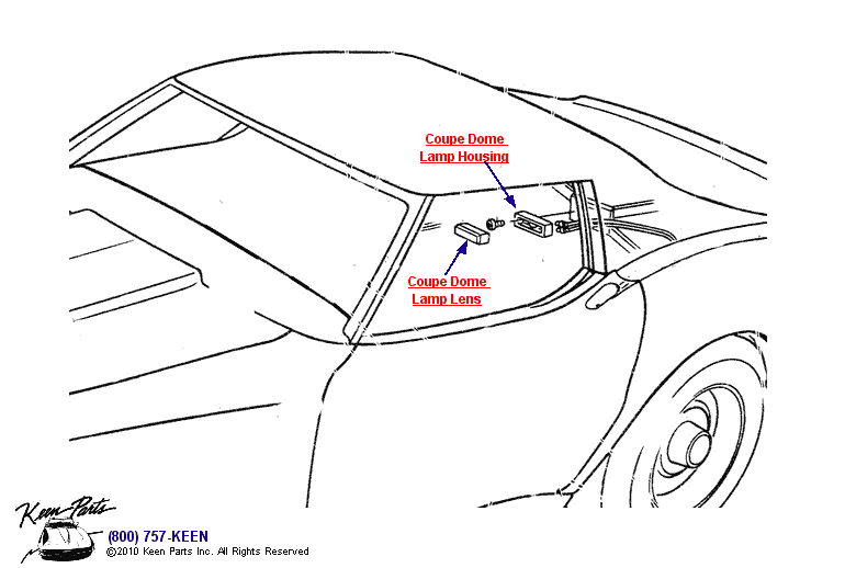 Coupe Dome Light Diagram for a 2024 Corvette