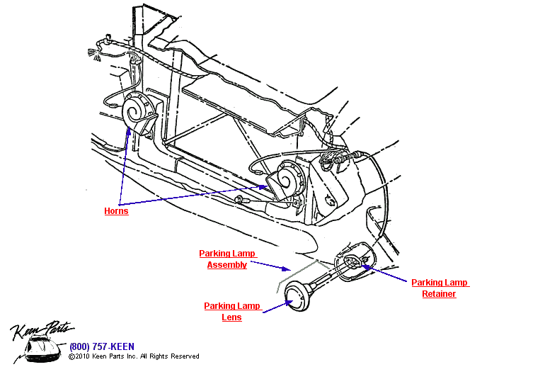 Parking Lamps Diagram for a 1986 Corvette