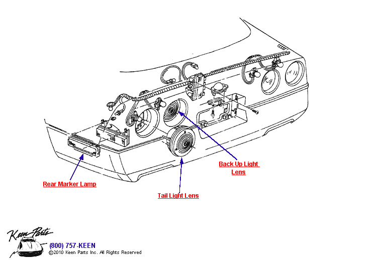 Rear Lights Diagram for a 1953 Corvette