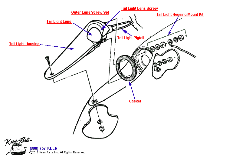 Tail Light Diagram for a 1965 Corvette