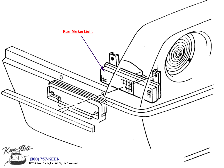 Rear Marker Light Diagram for a 2022 Corvette