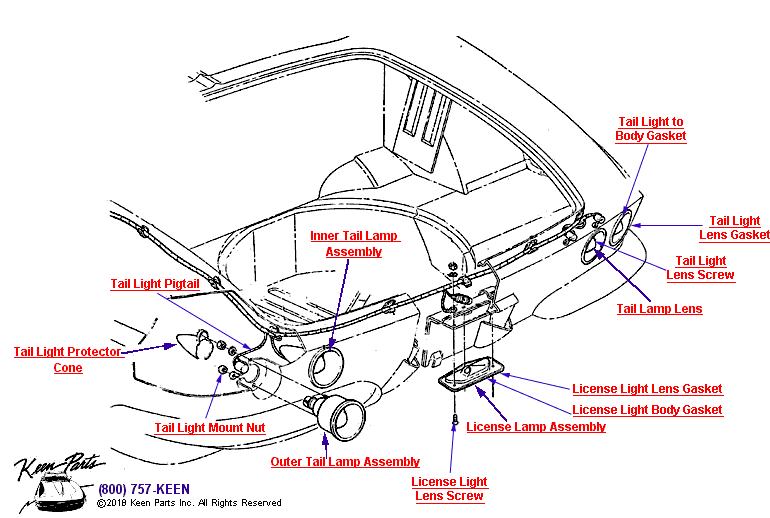 Tail Lights Diagram for a 1969 Corvette