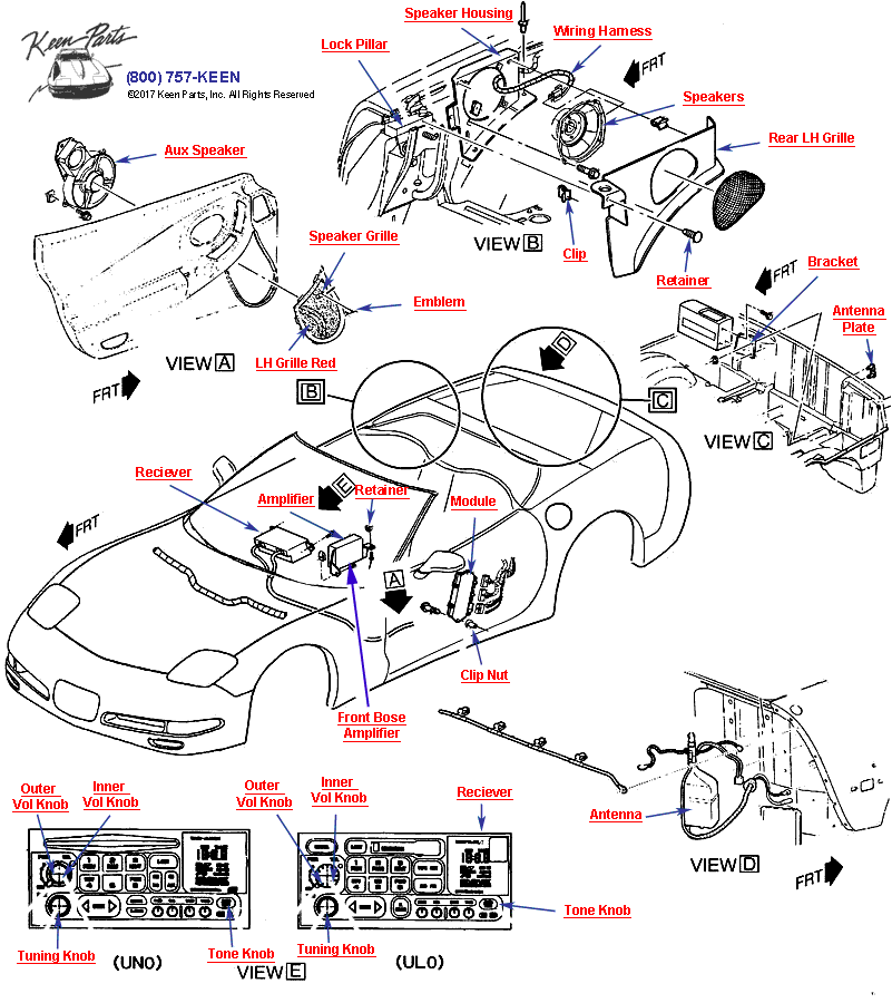 Audio System Diagram for a 1969 Corvette