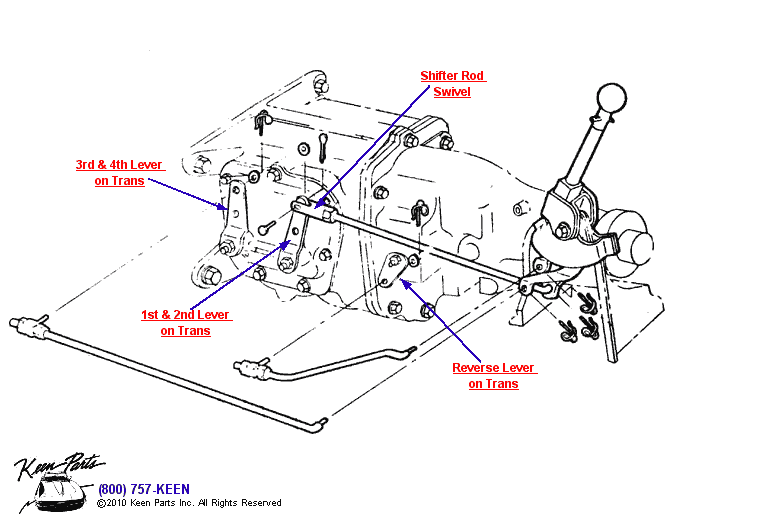 4 Speed Control Rods Diagram for a 1957 Corvette