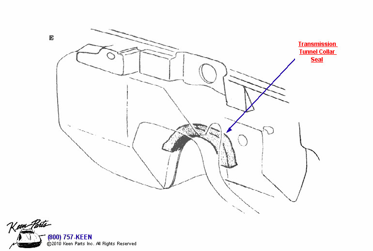 Trans Tunnel Collar Seal Diagram for a 2016 Corvette