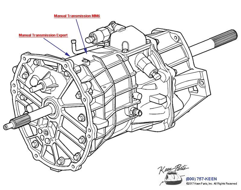 6-Speed Manual Transmission Diagram for a 2013 Corvette