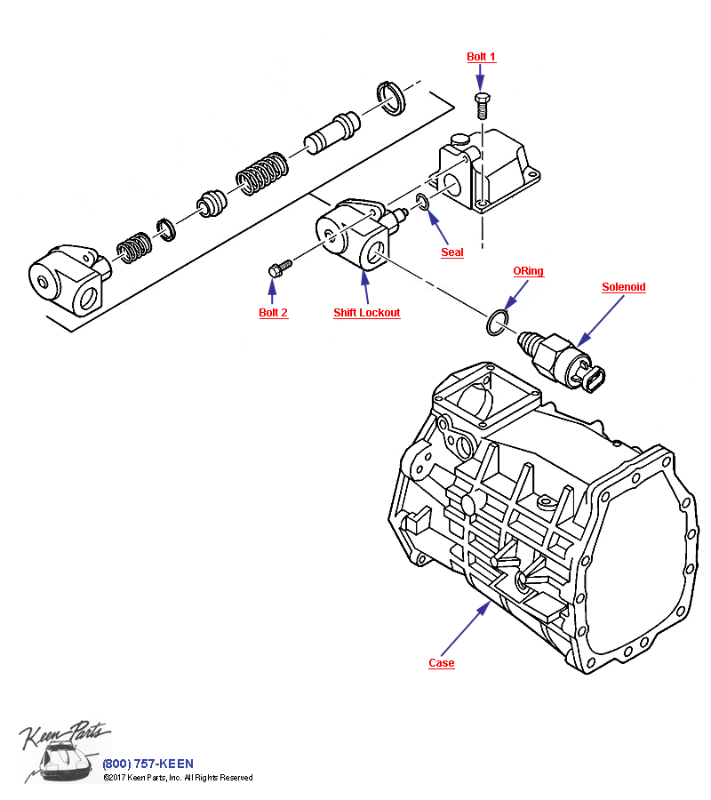 6-Speed Manual Transmisison Reverse Lockout Diagram for a 2017 Corvette