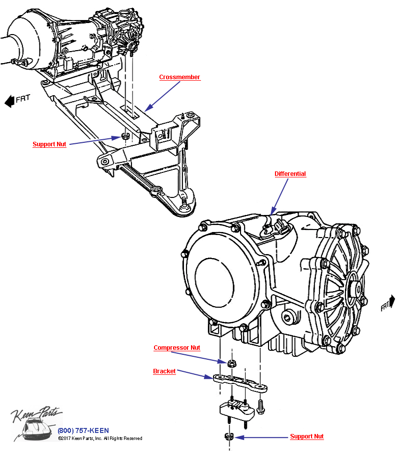 Transaxle Mounting Diagram for a 1978 Corvette