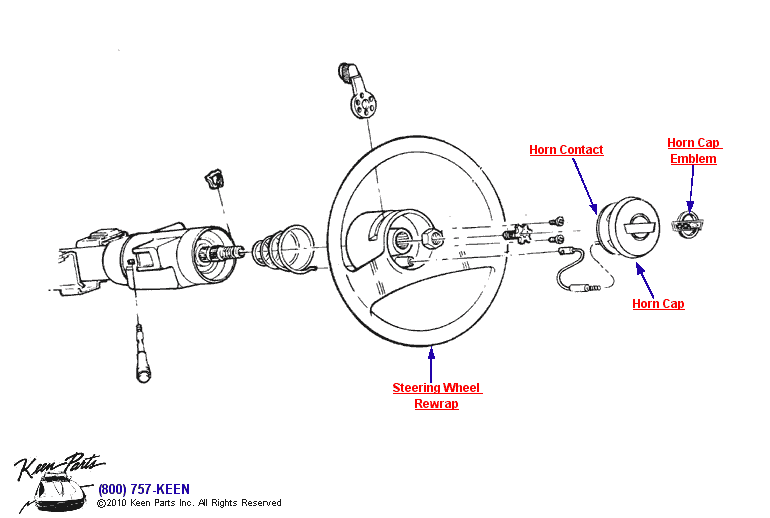 Steering Wheel Emblem Diagram for a 2022 Corvette
