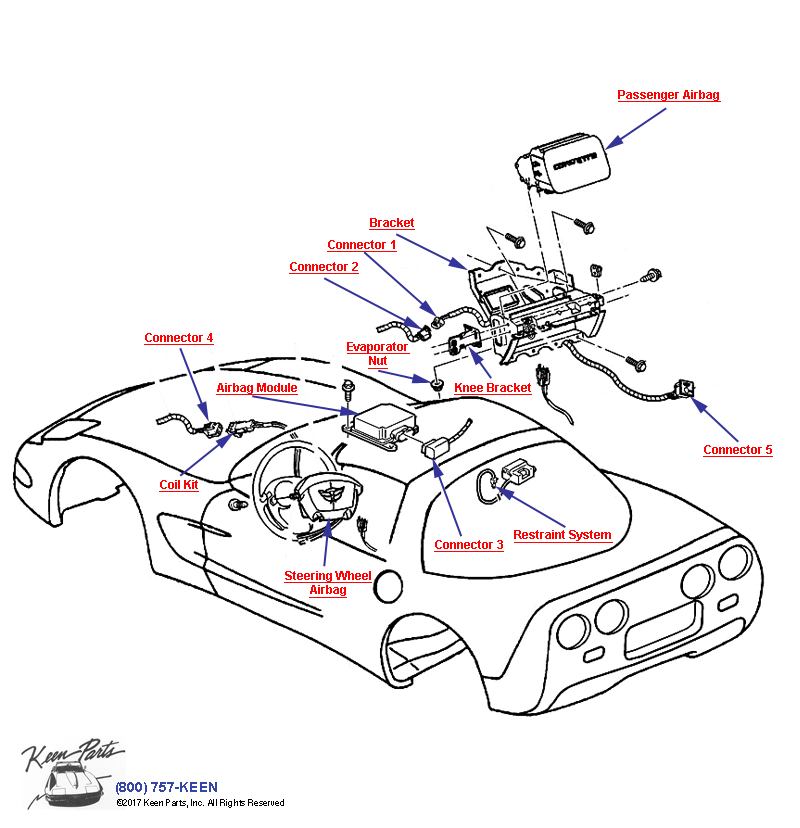 Inflatable Restraint System Diagram for a 1972 Corvette
