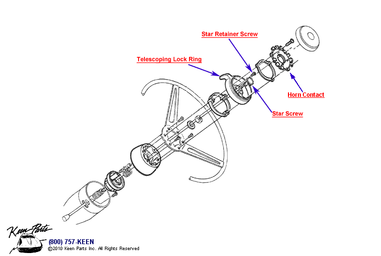 Telescoping Steering Shaft Diagram for a 2013 Corvette