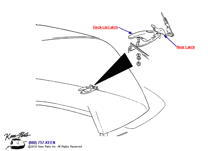 Rear Latch Diagram for a 2023 Corvette