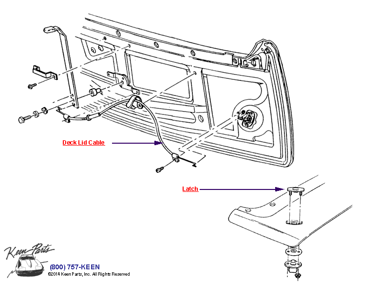 Deck Lid Diagram for a 1962 Corvette