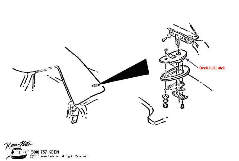 Deck Latch Detail Diagram for a 2023 Corvette