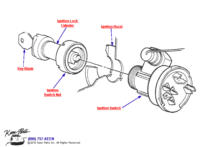 Ignition Switch Diagram for a 1956 Corvette