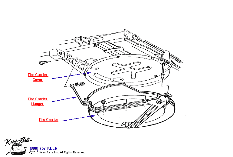 Spare Tire Carrier Diagram for a 2003 Corvette