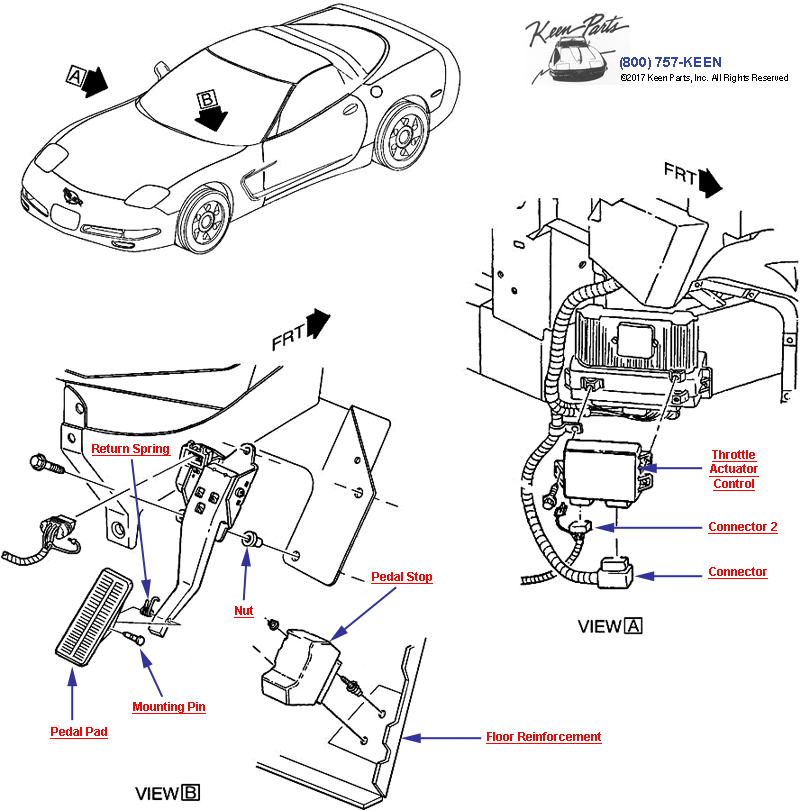Accelerator Control Diagram for a 1985 Corvette