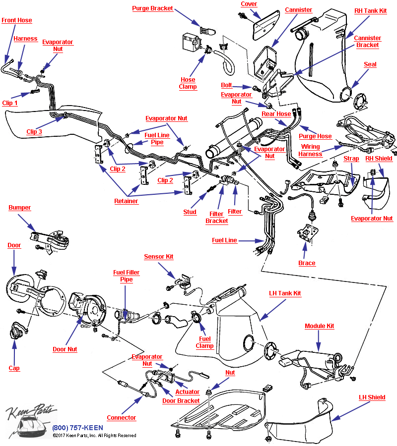 Fuel Supply System Diagram for a 1963 Corvette