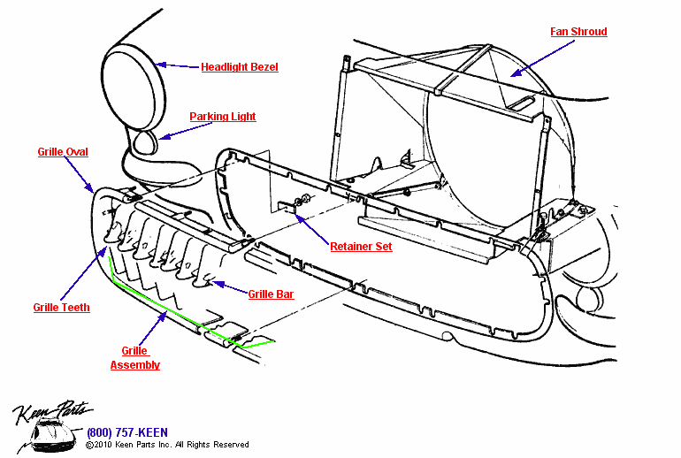 Grille Diagram for a 1953 Corvette