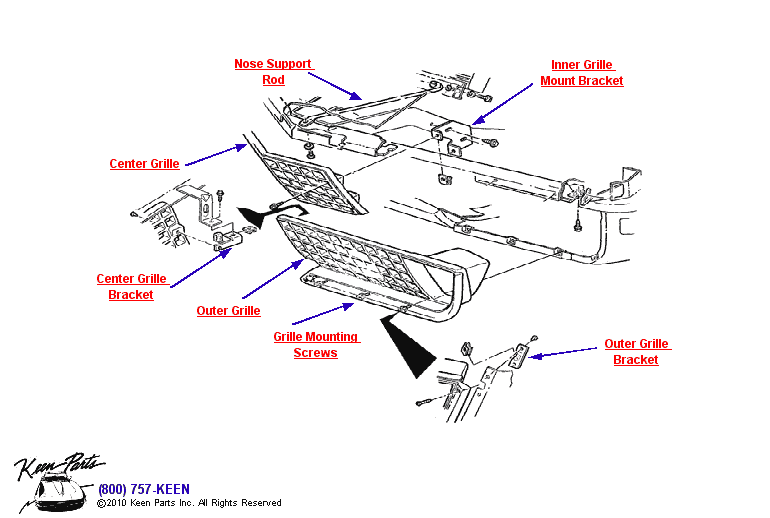 Grille Diagram for a 1977 Corvette