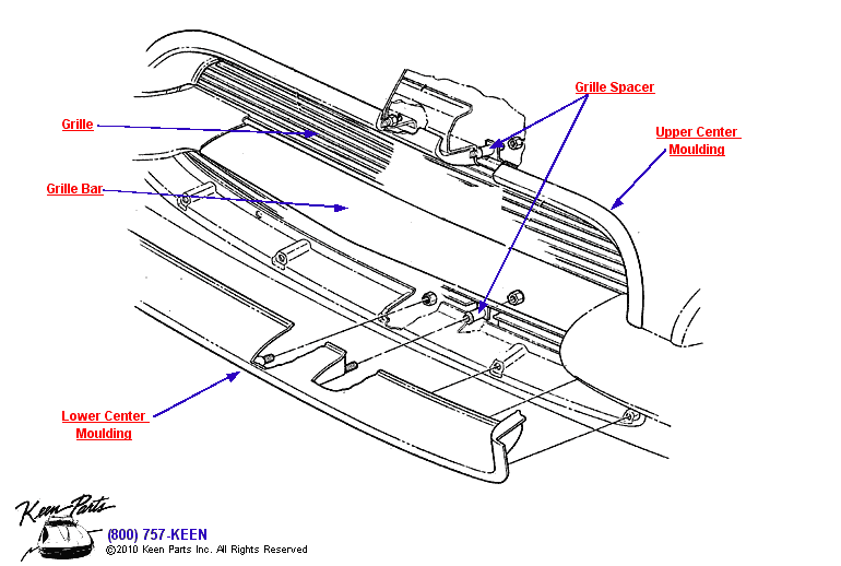 Grille Diagram for a 1987 Corvette