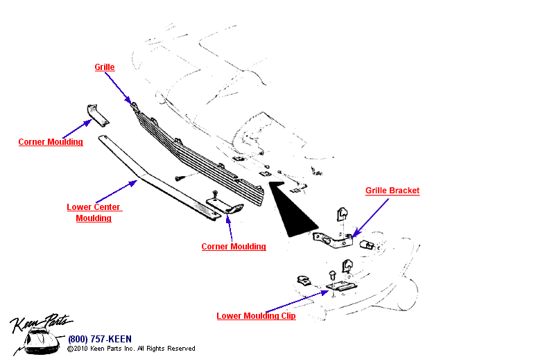 Grille &amp; Moulding Diagram for a 2008 Corvette