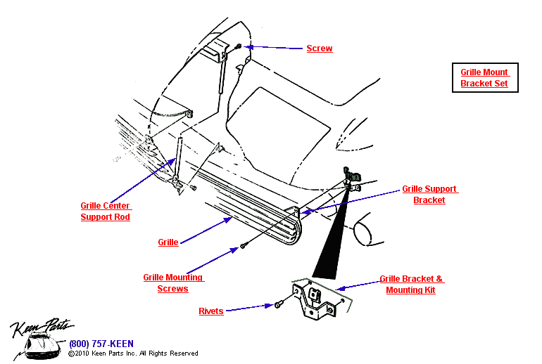 Grille Diagram for a 1977 Corvette