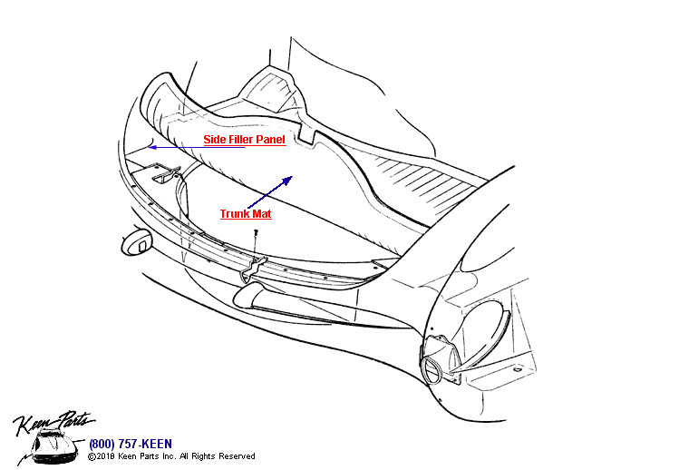 Trunk Mat Diagram for a 1970 Corvette