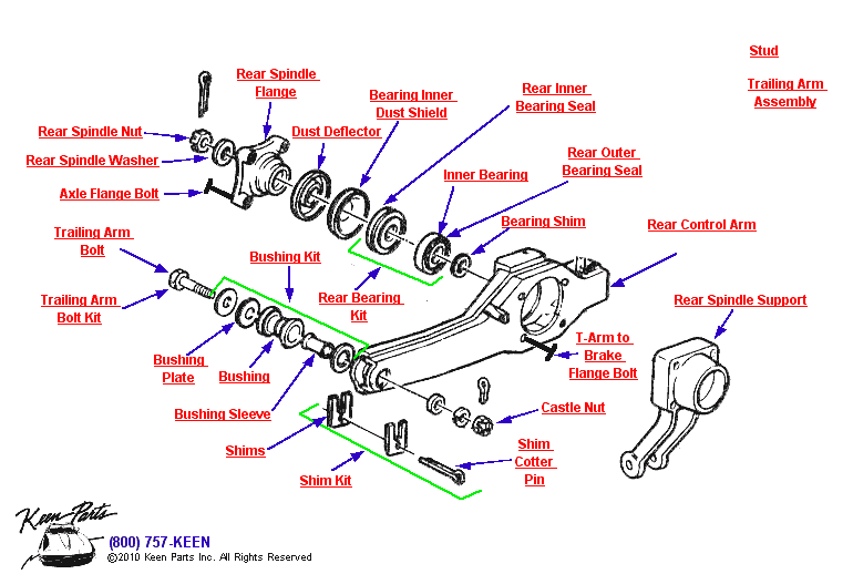 Rear Control Arm Diagram for a 1982 Corvette