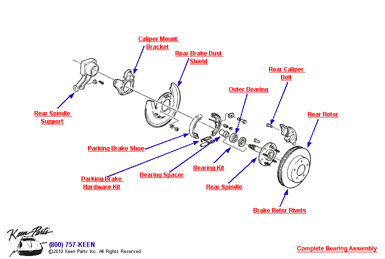 Rear Spindle &amp; Wheel Diagram for a 1970 Corvette