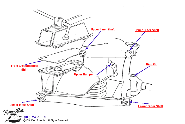 Front Control Arms Diagram for a 1994 Corvette